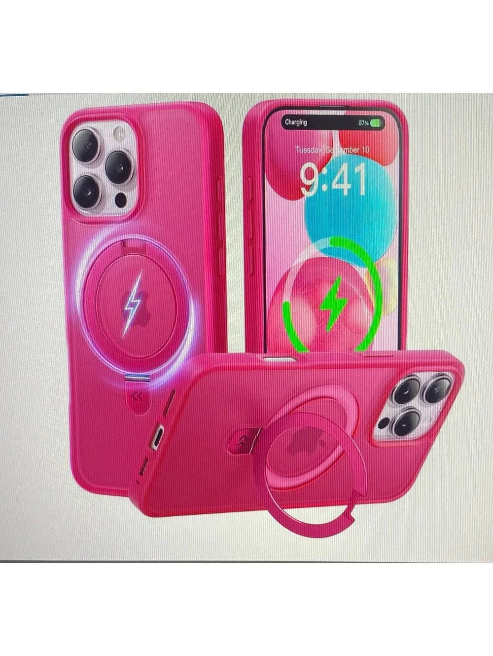 Casekoo Case for iPhone 16 Pro Max Hot Pink